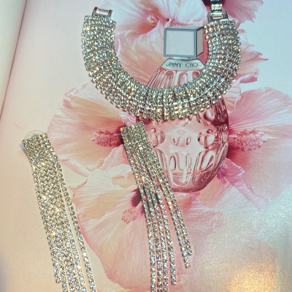 🌟 Rhinestone Crystals Set Bracelet Earrings - Picture 4 of 6